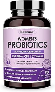 Probiotics for Women Digestive Health with Enzymes & Prebiotics 100 Billion | Vaginal Probiotics with D Mannose & Cranberry | Urinary Tract Health | Weight Management | Immune Support