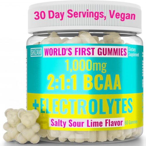 Electrolyte BCAA Gummies: Energy Chews w Electrolytes Branched Chain Amino Acids Potassium Sodium Salt for Runners